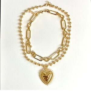 Gold Heart Pendant Necklace